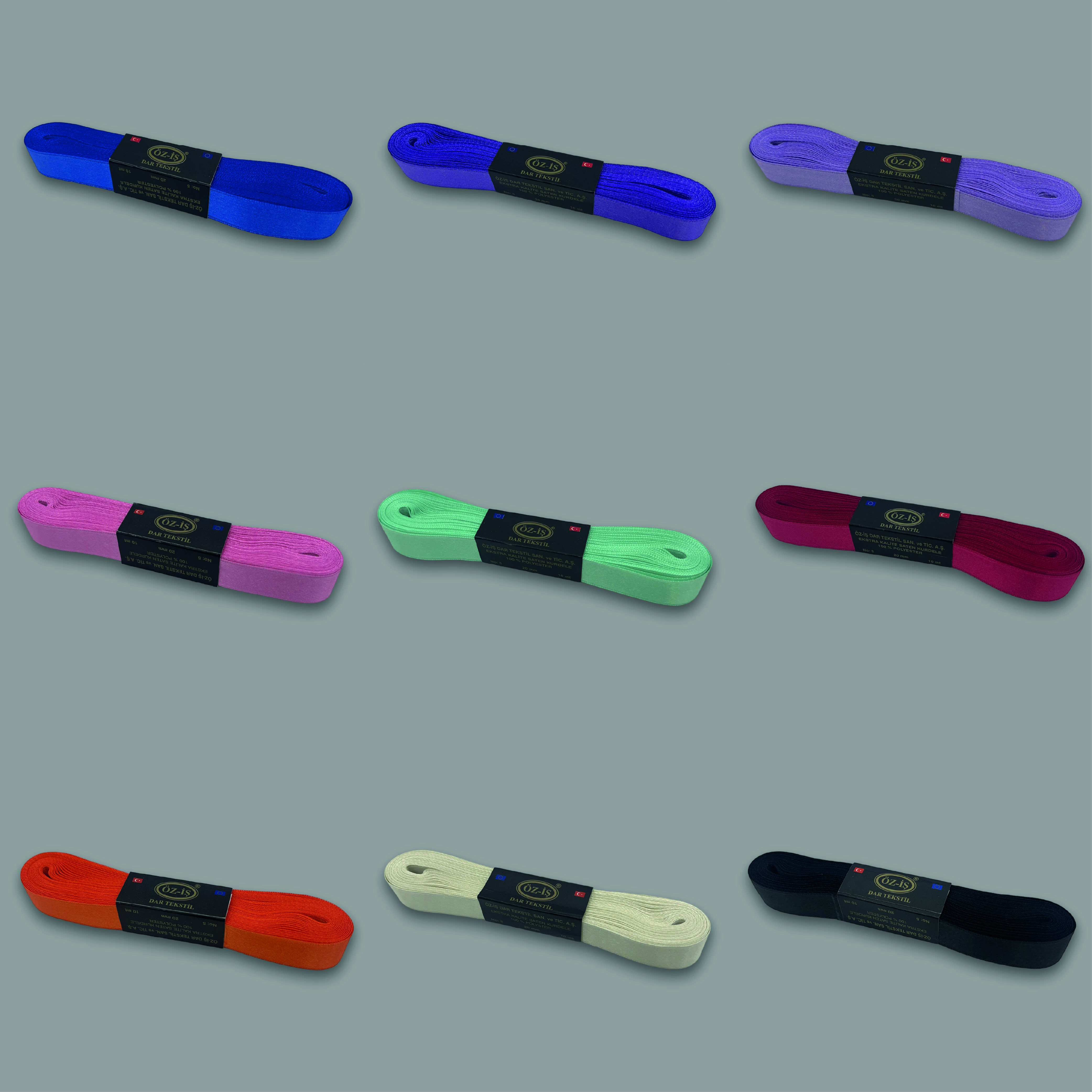 Doppelseitiges Satinband 20mm Breite, Farbauswahl, 10 Meter